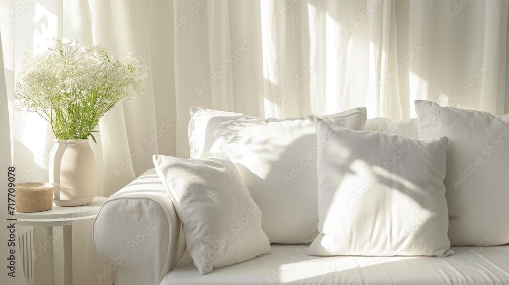 White Pillows and Fresh Flowers White Pillows and Fresh Flowers