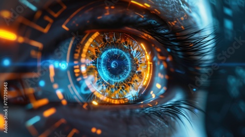 Futuristic Digital Biometric of human eye iris