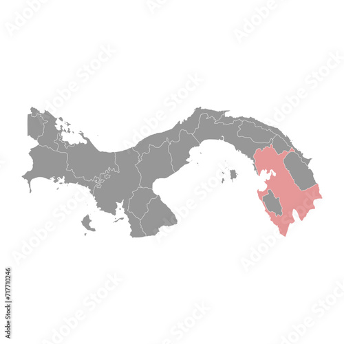 Darien Province map, administrative division of Panama. Vector illustration.