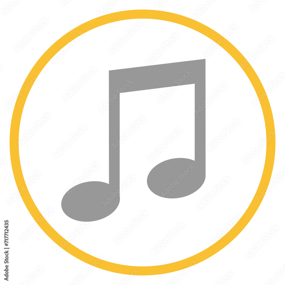 Button grau orange mit Musik Icon: Noten oder Konzert Button grau orange mit Musik Icon: Noten oder Konzert