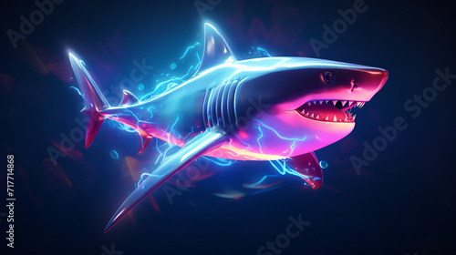 3D background with glowing shark