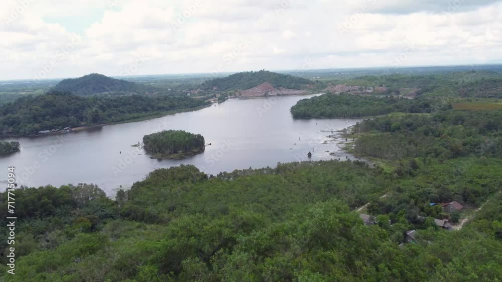 View of the lake from above, 4K Video drone footage View of the lake from above, 4K Video drone footage