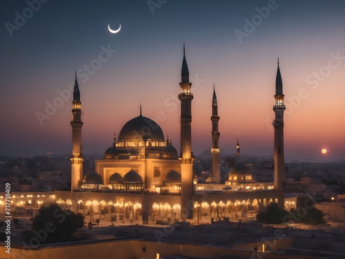 Eid Mubarak: New Moon Over the Mosque
