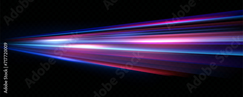 Horizontal neon lines.Blue speed lines.Motion light effect.Vector. red.Vector illustration of a blue color. Light effect. Abstract laser beams of light. Chaotic neon rays of light .
