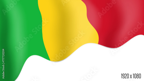 Mali country flag realistic independence day background. Mali commonwealth banner in motion waving, fluttering in wind. Festive patriotic HD format template for independence day
