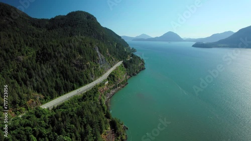 Scenic Aerial of Sea to Sky Highway in Canada