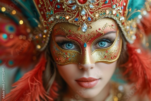 Golden Mardi Gras Mask: A Celebration of Creativity and Festivity Generative AI © Mandeep