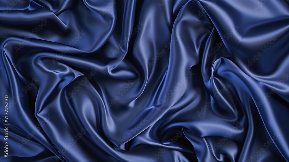 Generative AI : Dark blue silk satin. Soft folds. Fabric. Navy blue luxury background. Space for design.Wavy lines.Banner. Wide.Long. Flat lay, top view table. Beautiful. Elegant. Birthday, Christmas, Generative AI : Dark blue silk satin. Soft folds. Fabric. Navy blue luxury background. Space for design.Wavy lines.Banner. Wide.Long. Flat lay, top view table. Beautiful. Elegant. Birthday, Christmas,