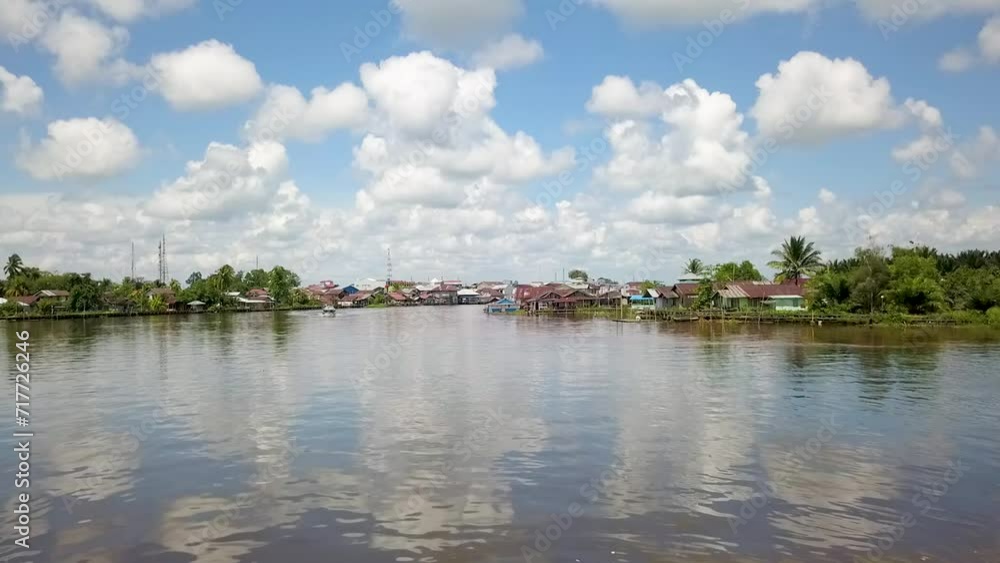landscape with lake and urban settlements with beautiful sky. landscape with lake and urban settlements with beautiful sky.
