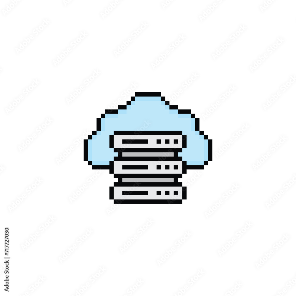 pixel computer server icon. Vector pixel art computer server 8 bit for game company logo template pixel computer server icon. Vector pixel art computer server 8 bit for game company logo template