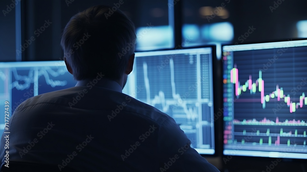 Generative AI : Finance trade manager analyzing stock market indicators Generative AI : Finance trade manager analyzing stock market indicators