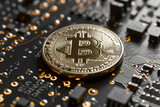 Digitale Zukunft im Fokus: Bitcoin Chip Illustration als Symbol für sichere Krypto-Transaktionen und technologischen Fortschritt im Finanzwesen