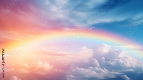 Nature theme  A rainbow stretching across the sky   rainbow  stretching  sky  nature theme
