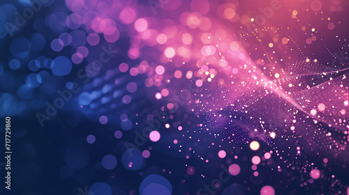 abstract digital network background with glowing dots and connections in blue and pink colors, data, network nodes and technology space, virtual reality