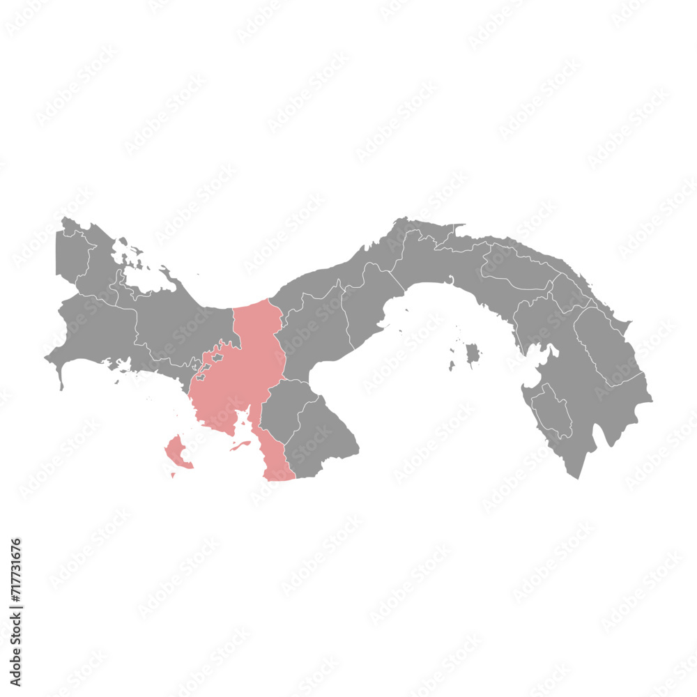 Veraguas Province map, administrative division of Panama. Vector illustration.