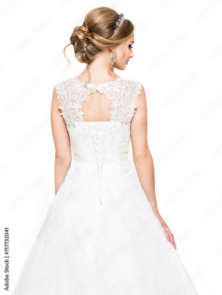 Young pretty caucasian bride in wedding dress Young pretty caucasian bride in wedding dress