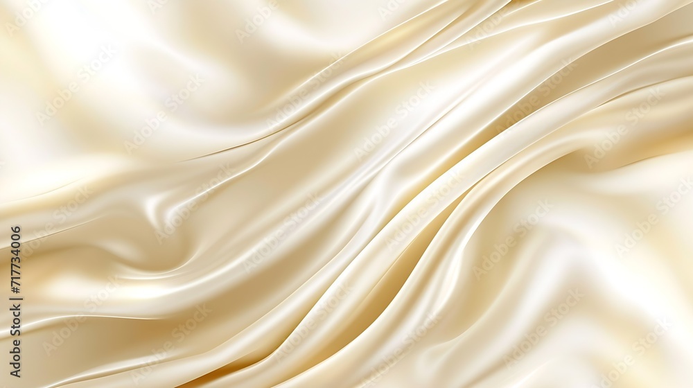 Fototapeta premium Generative AI : Abstract golden silk background luxury white cloth or liquid waveAbstract 