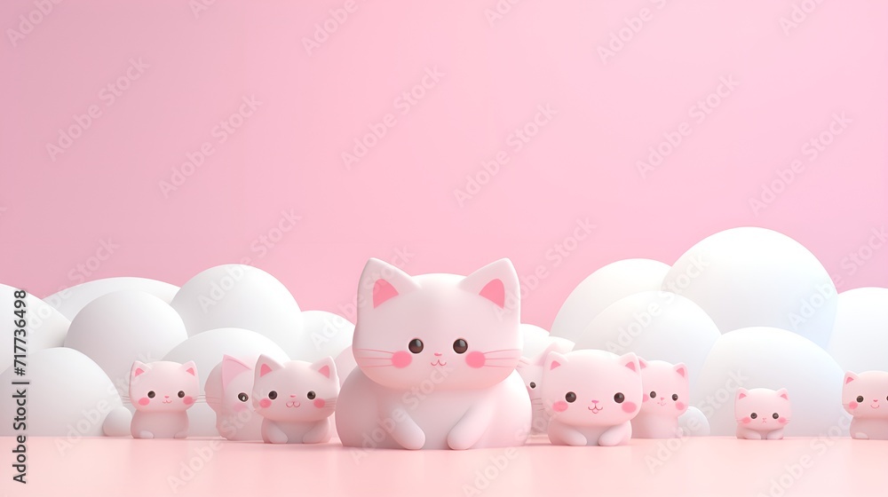Plain background with 3D,rendered cute and soft shapes , Plain background, 3D,rendered, cute, soft shapes Plain background with 3D,rendered cute and soft shapes , Plain background, 3D,rendered, cute, soft shapes
