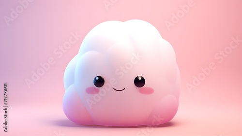 Plain background with 3D,rendered cute and soft shapes , Plain background, 3D,rendered, cute, soft shapes