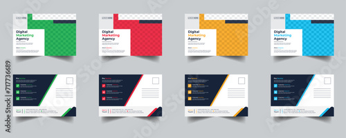 Modern Creative Corporate Post Card Template, Vector Template for Opening Invitation Editable, Professional Business Postcard Design, Event Card Design, Invitation Design, Direct Mail EDDM Template
