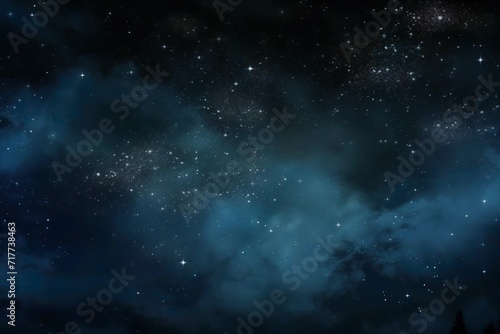 Night sky with stars and clouds. Hand drawn art. Generative ai © Dima