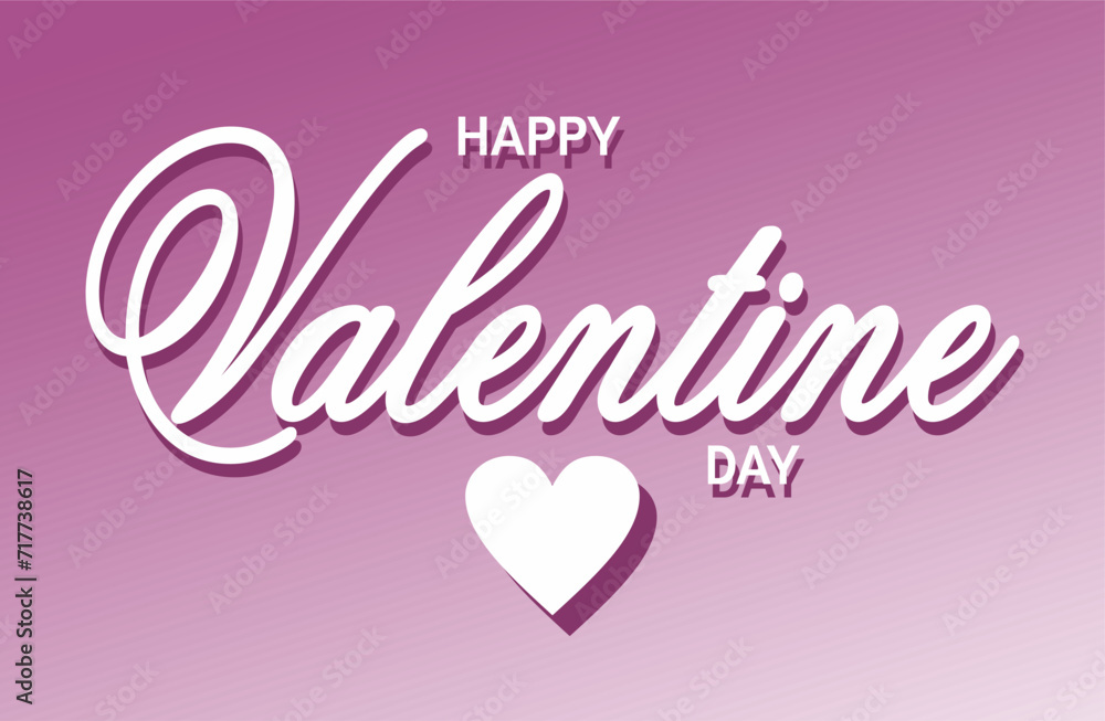 Valentine's day design  with 3d purplish background banner