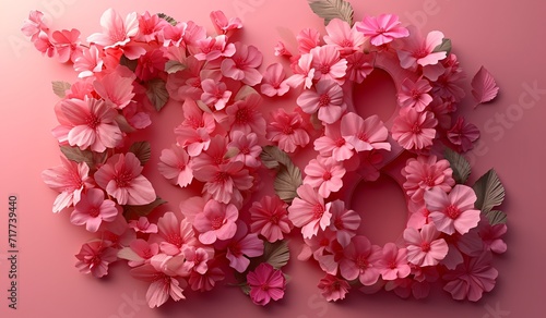 Pink Petals and Pink Flowers: A Celebration of Spring and the Month of April Generative AI © Mandeep