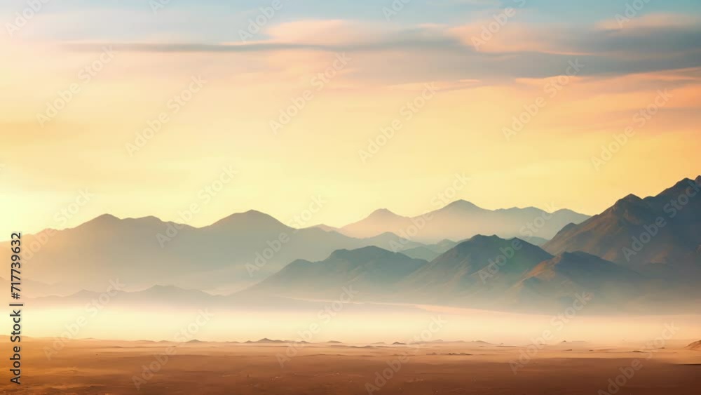 Blurred Boundaries The fog blurs the contrast between the harsh desert and the distant mountains, creating a beautiful and surreal scene. Blurred Boundaries The fog blurs the contrast between the harsh desert and the distant mountains, creating a beautiful and surreal scene.