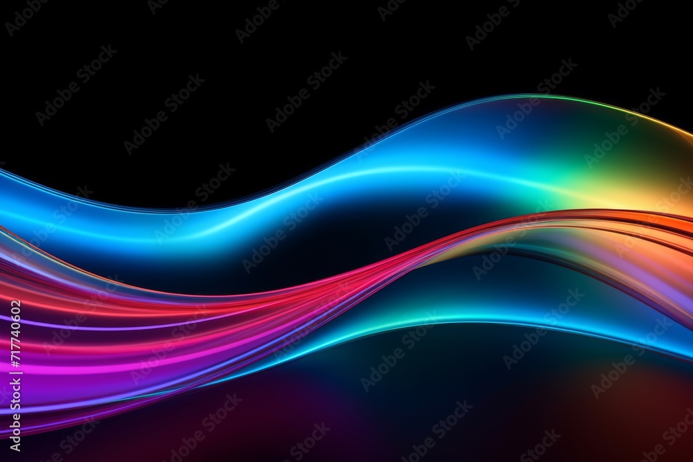 Naklejka premium Abstract neon wave in the dark .Motion visualization