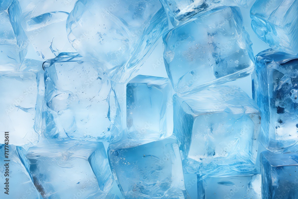 Ice block wall texture background, Generative AI Ice block wall texture background, Generative AI
