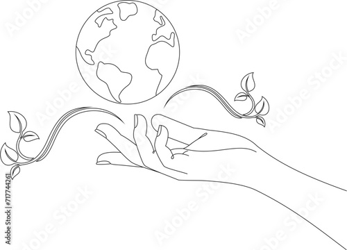 hand holding earth