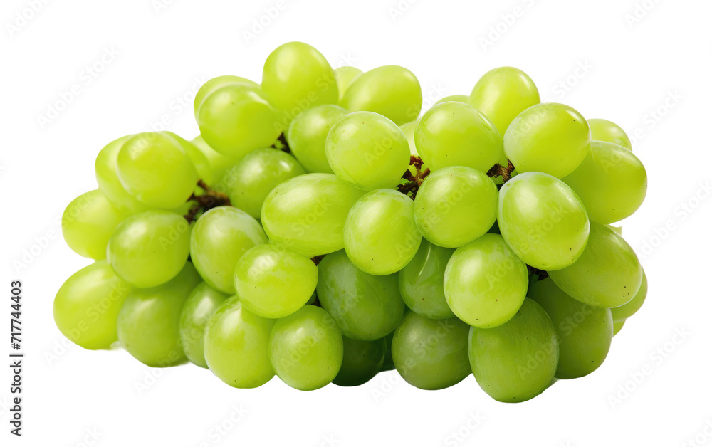 Juicy Green Grape Bunch on Transparent Background