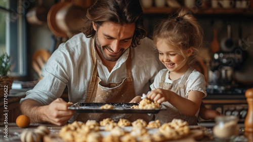 Father-Daughter Cooking Duo: Baking Delicious Treats for the Holidays Generative AI