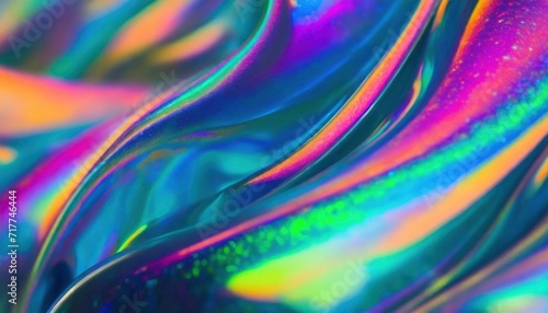 Colorful and bright abstract background. Liquid swirling shapes and vibrant colors. Holographic header design concept.