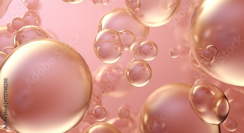 Background of shiny pink bubbles. generative AI
