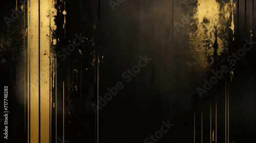 Black Gold Grunge Background Texture - Black White Gold Grunge Backgrounds Series - Black White Golden Grunge Wallpaper. Ornamental art Deco marble textured waves pattern.