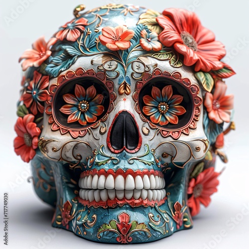 Flower Skull: A Funky, Floral-Inspired Decoration for Your Home Generative AI