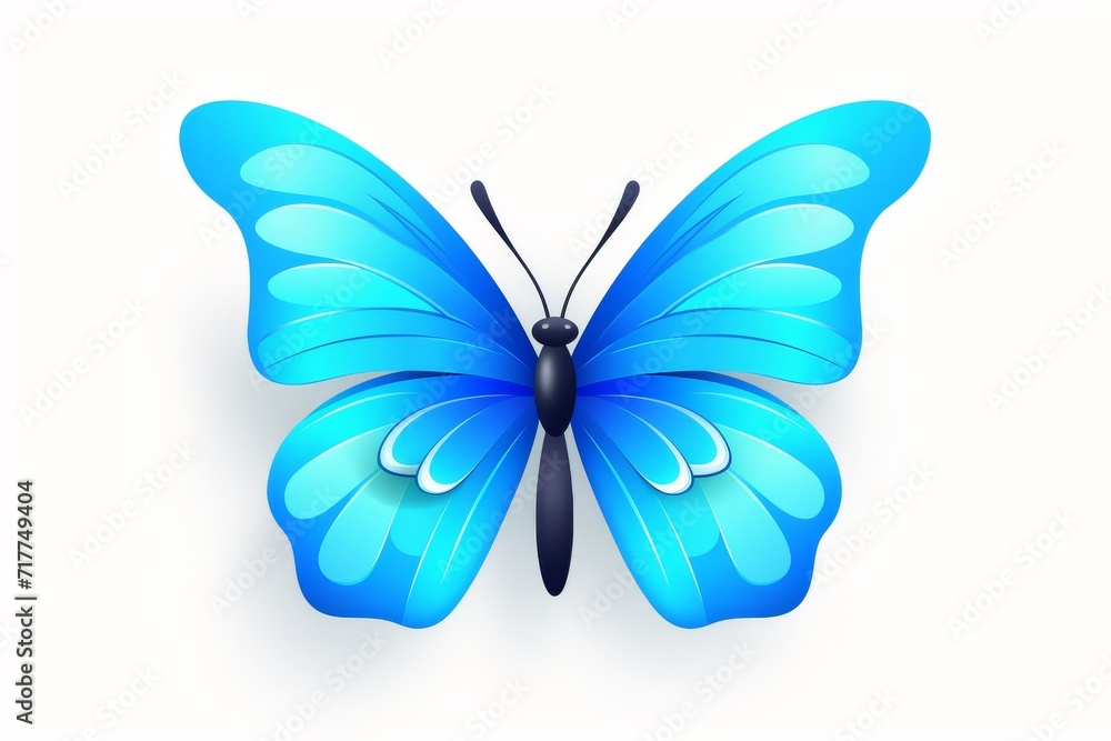 Illustration of Colorful 3d butterfly icon on white background Illustration of Colorful 3d butterfly icon on white background