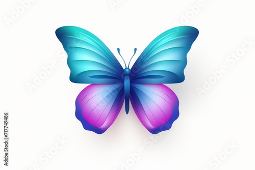 Illustration of Colorful 3d butterfly icon on white background