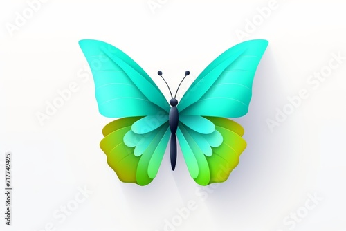 Illustration of Colorful 3d butterfly icon on white background