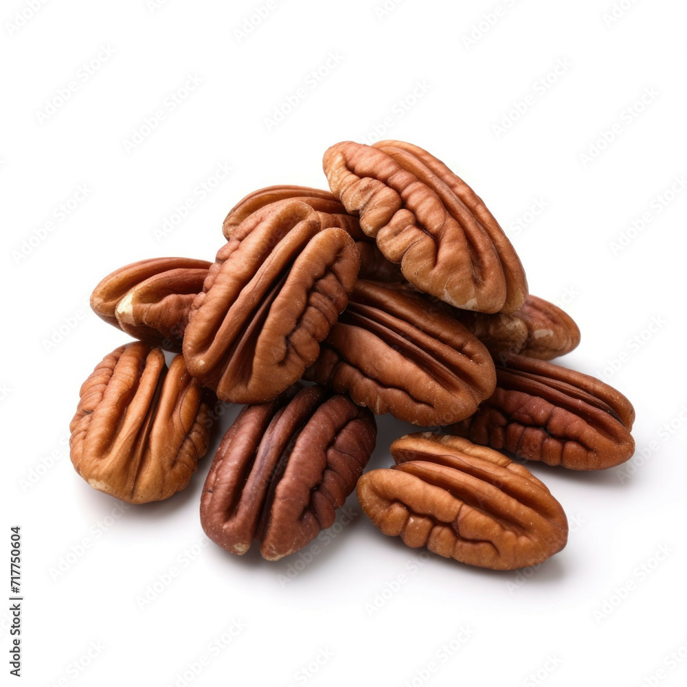 Pecans isolated on white background Pecans isolated on white background