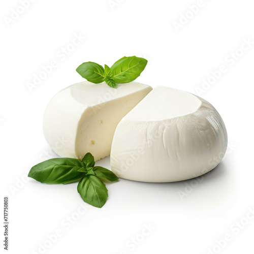 Mozzarella Cheese isolated on white background
