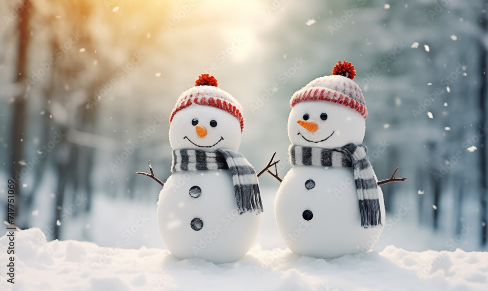 Snowman Snow Man Christmas Cartoon Scene Concept Snowman Snow Man Christmas Cartoon Scene Concept
