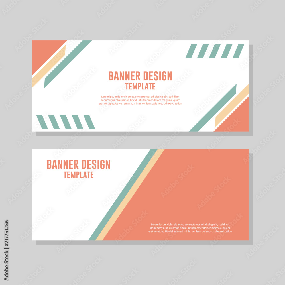 Horizontal banner with geometric pattern. Vector illustration