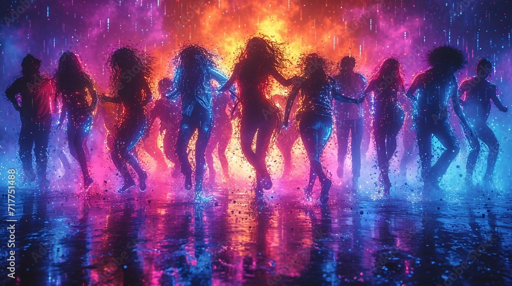 Neon Nightlife: A Glowing Spectacle of Dancing Women Generative AI Neon Nightlife: A Glowing Spectacle of Dancing Women Generative AI