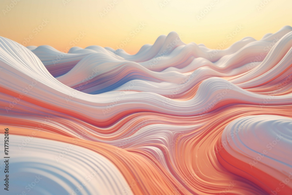 Fototapeta premium AI-generated abstract landscape with flowing shapes