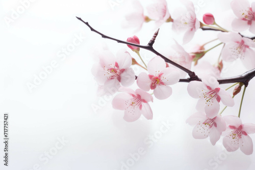 cherry blossoms on white background