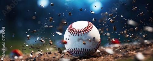 The center of attention is a baseball, captured up close in the midst of the stadium, set for an exciting game.