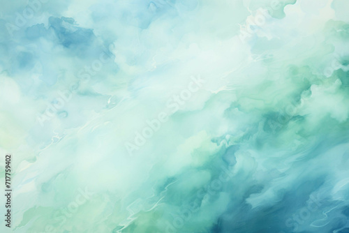 a watering painting with a green cloud of water