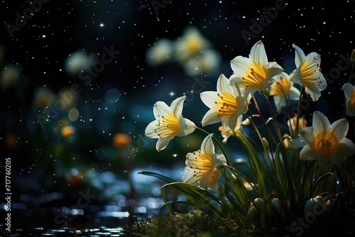 Moonlit Garden  Photograph flowers under the moonlight  enhancing the scene.